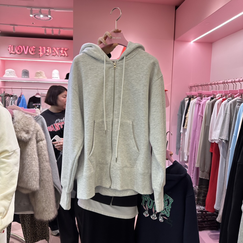 LOVE PINK東大門直郵女裝新品推薦職業時尚衛衣拉鏈加絨兔子LOVE PINK衛衣圖色1