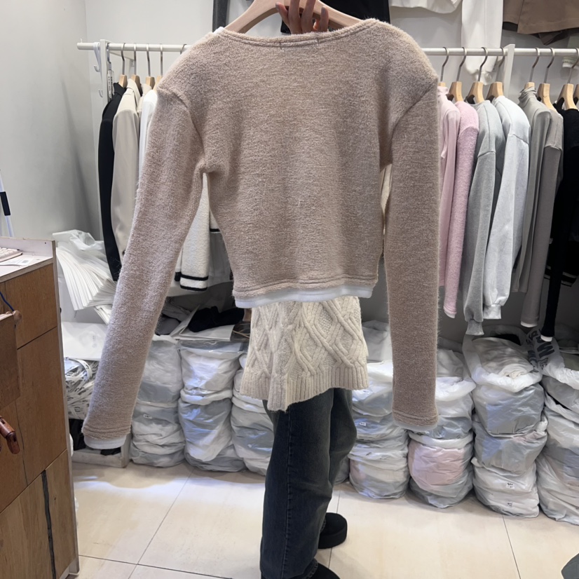 Republlc of qc韓國直郵東大門代購女裝新品職業針織衫開衫Republlc of qc針織衫