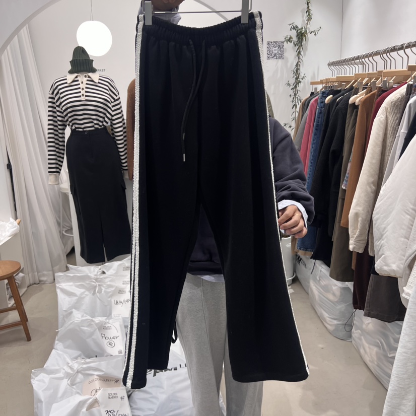 GOLDEN MARKET直郵韓國代購女裝新品時尚休閑褲加絨拉絨蕾絲GOLDEN MARKET休閑褲圖色2