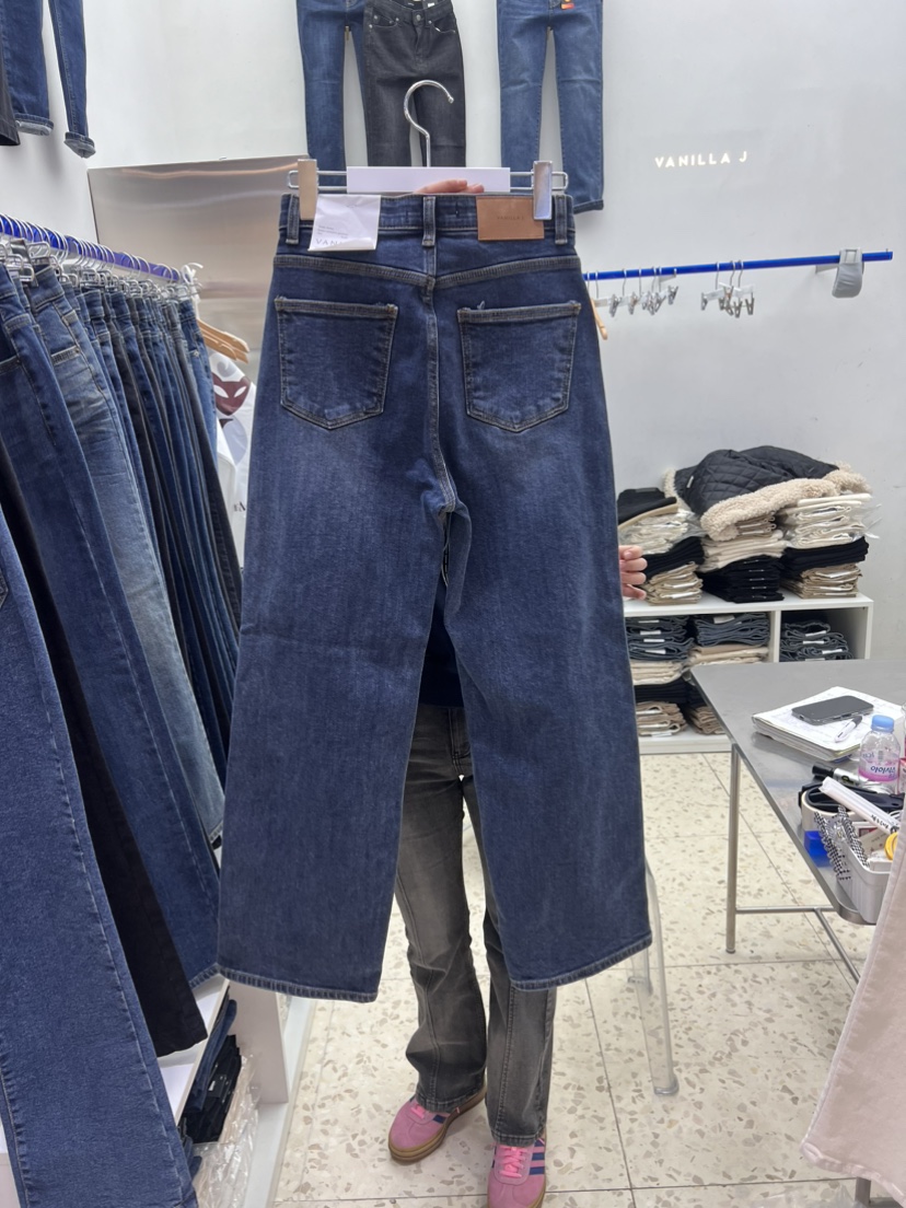 VANILLA J韓國直郵女士新品職業真品休閑熱賣人氣牛仔褲加絨VANILLA J牛仔褲
