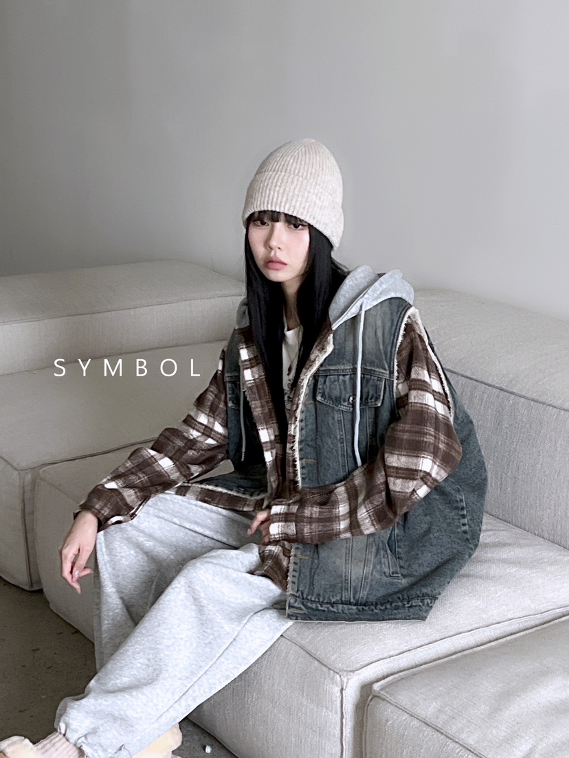 SYMBOL直郵韓國代購女裝新品熱賣休閑真品時尚推薦馬甲抓絨SYMBOL馬甲