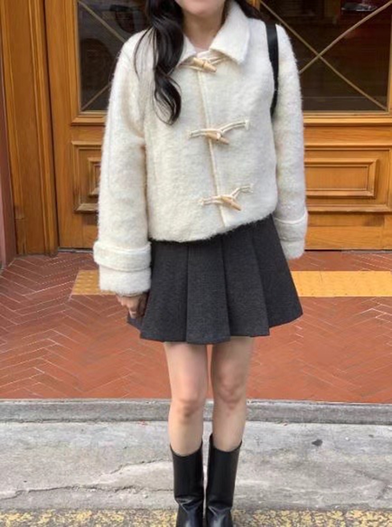 AND韓國直郵女裝新款熱賣推薦真品時尚24秋冬休閑人氣短款大衣空空短款大衣