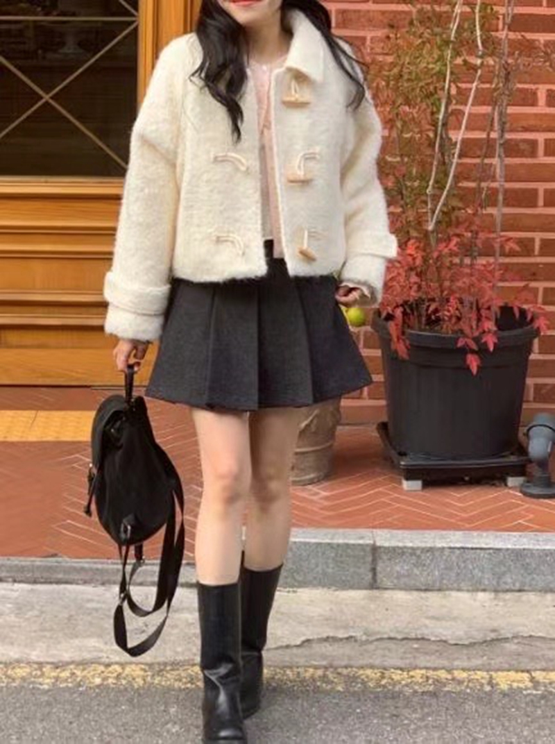 AND韓國直郵女裝新款熱賣推薦真品時尚24秋冬休閑人氣短款大衣空空短款大衣