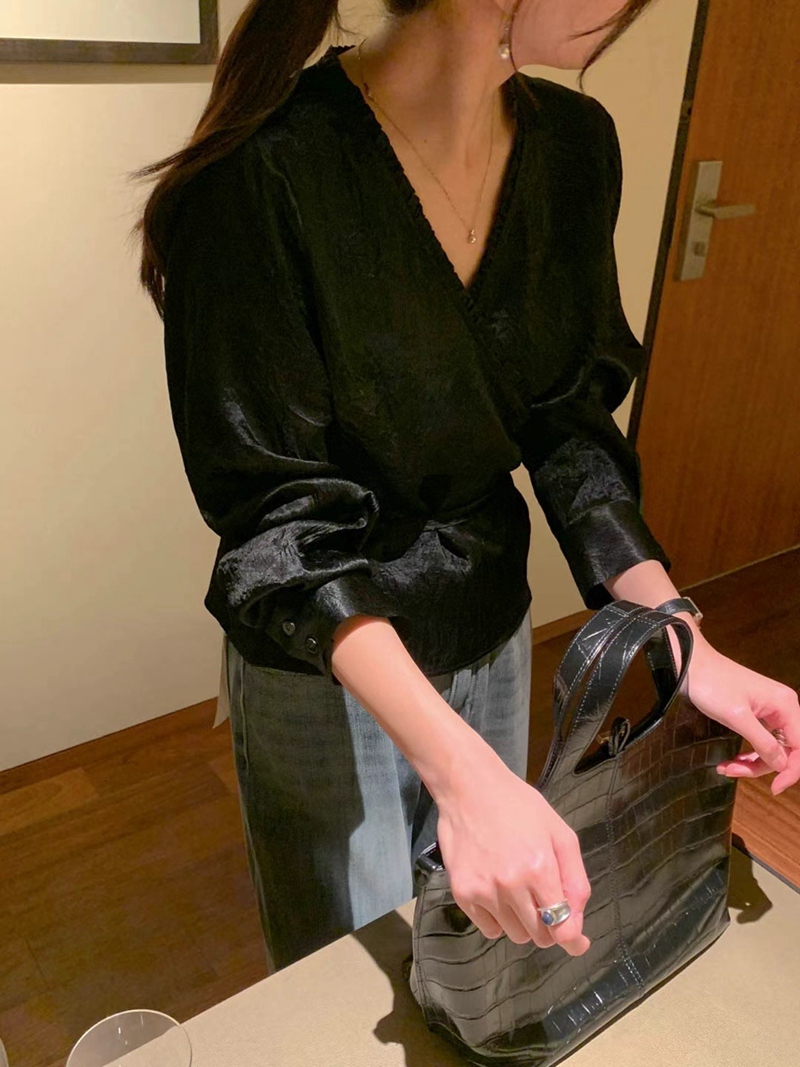 SIGNATURE韓國直郵女裝新款熱賣真品推薦時尚24秋冬襯衫蕾絲衫SIGNATURE襯衫/蕾絲衫