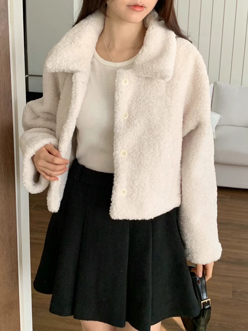 AND韓國直郵東大門實拍女裝新品24秋冬熱賣職業時尚短款大衣空空短款大衣