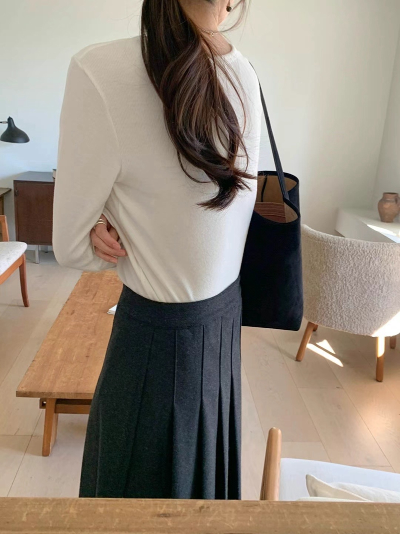 SIGNATURE韓國直郵女裝新款時尚真品熱賣24秋冬長袖T恤柔軟SIGNATURE長袖T恤