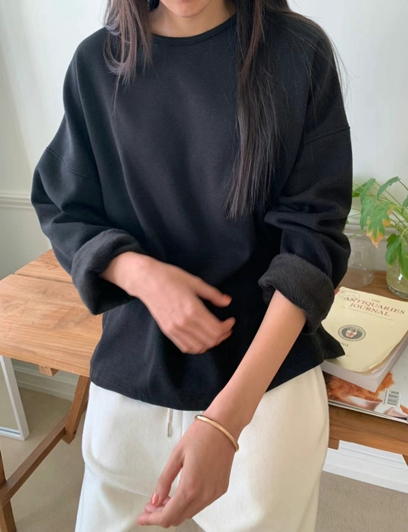 LUCKY ROOM東大門直郵女裝新品熱賣休閑24秋夏長袖T恤水貂貂皮LUCKY ROOM長袖T恤