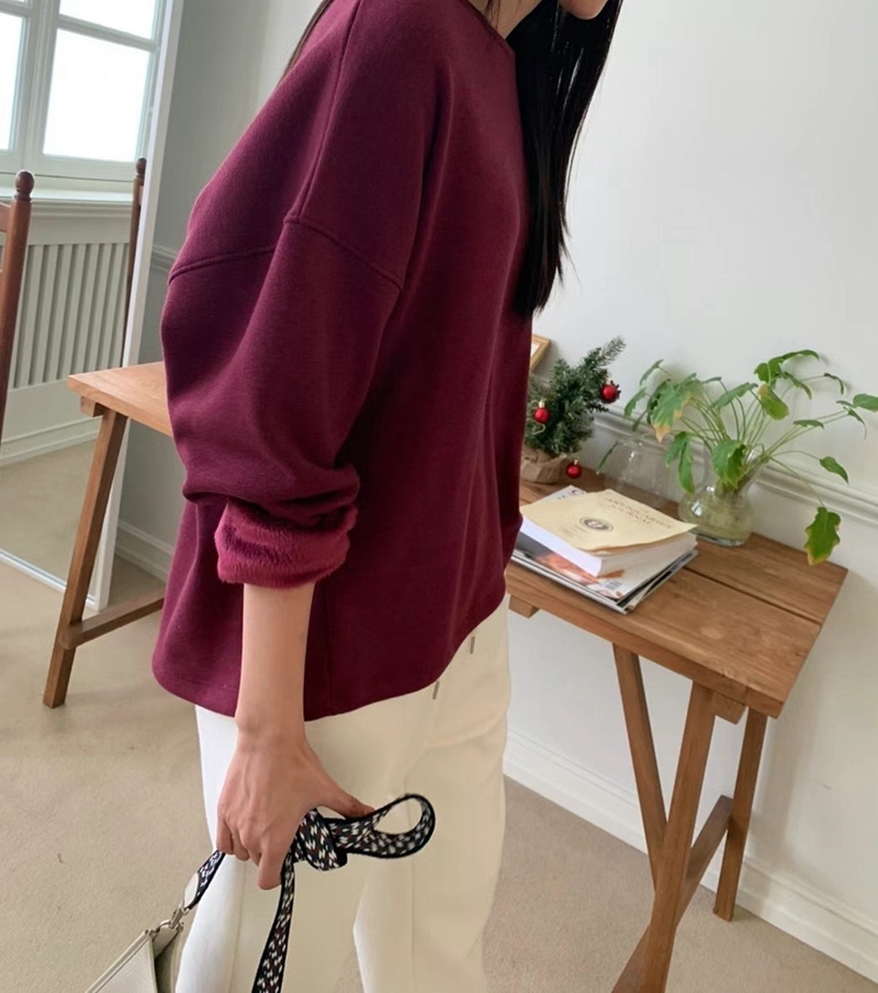 LUCKY ROOM東大門直郵女裝新品熱賣休閑24秋夏長袖T恤水貂貂皮LUCKY ROOM長袖T恤