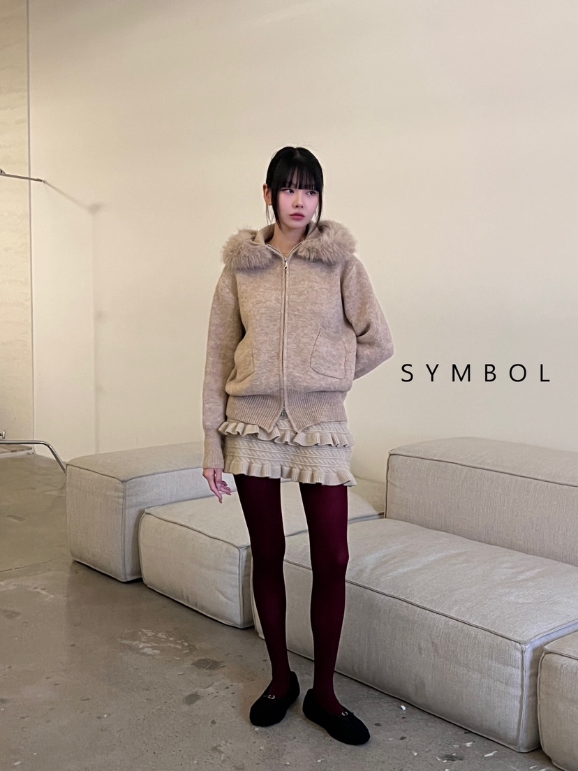 SYMBOL東大門代購女裝新品職業人氣24秋夏休閑毛衣水貂開衫SYMBOL毛衣