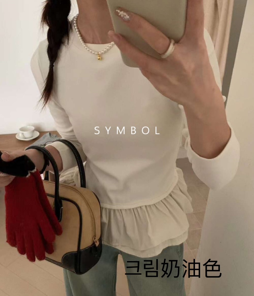 SYMBOL東大門實拍女士新品人氣真品推薦休閑熱賣24秋夏長袖T恤SYMBOL長袖T恤圖色2