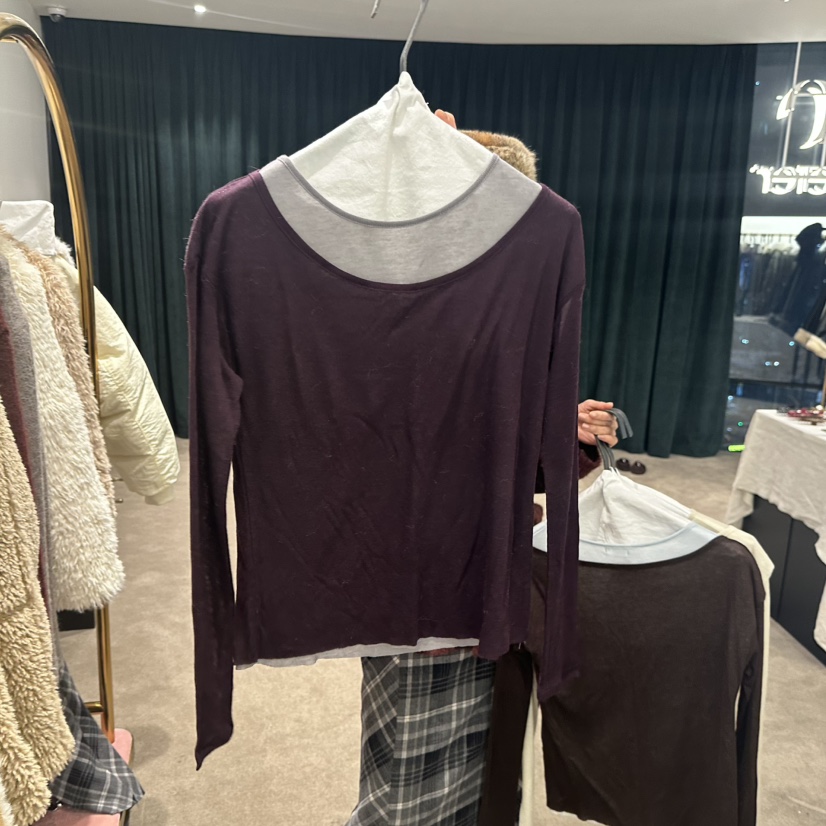 eter/VERSO東大門直郵女士新款時尚24秋夏長袖T恤假兩件雙層eter/VERSO長袖T恤圖色3