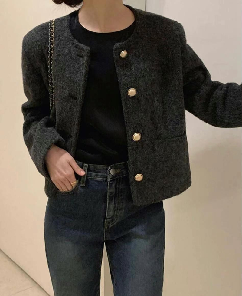 MY YOUNG韓國直郵東大門代購女裝新款24秋冬休閑熱賣夾克羊毛RIPPLE夾克