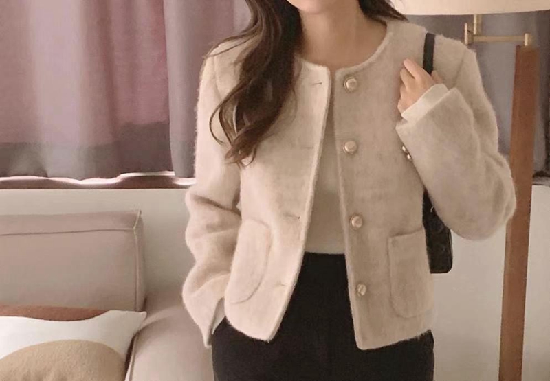 MY YOUNG韓國直郵東大門代購女裝新款24秋冬休閑熱賣夾克羊毛RIPPLE夾克圖色2