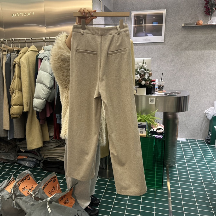 BABYTOUCH東大門代購女裝新品人氣職業推薦休閑褲人字紋羊毛BABYTOUCH休閑褲