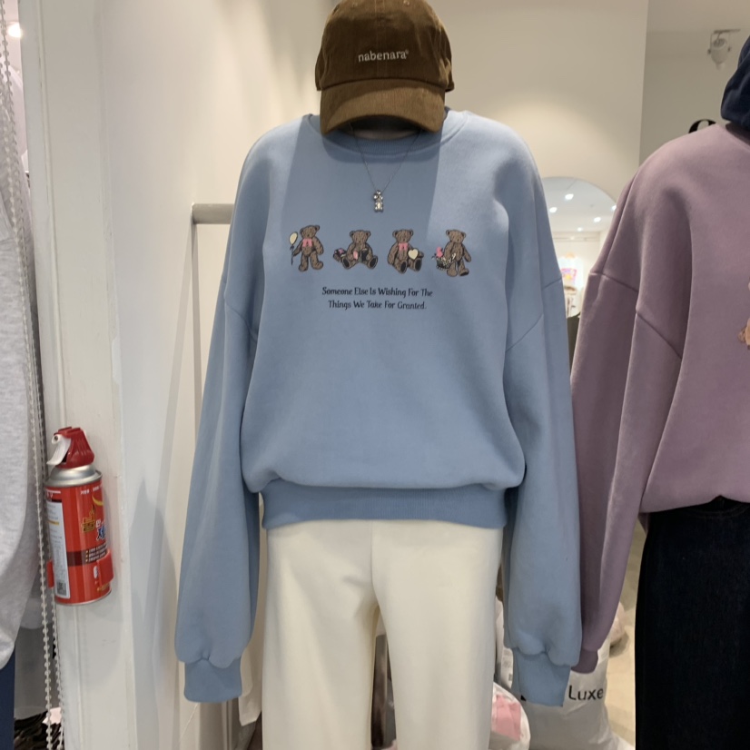 FAR直郵韓國代購女裝新品真品時尚推薦熱賣休閑衛衣加絨拉絨X-MOOD衛衣