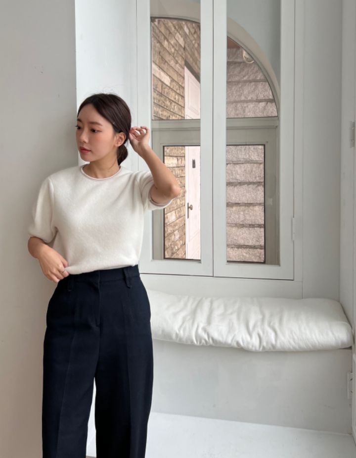 HEY/TO SEWING東大門直郵女裝新品休閑24秋夏熱賣T恤天鵝絨BY HEY/TO SEWINGT恤