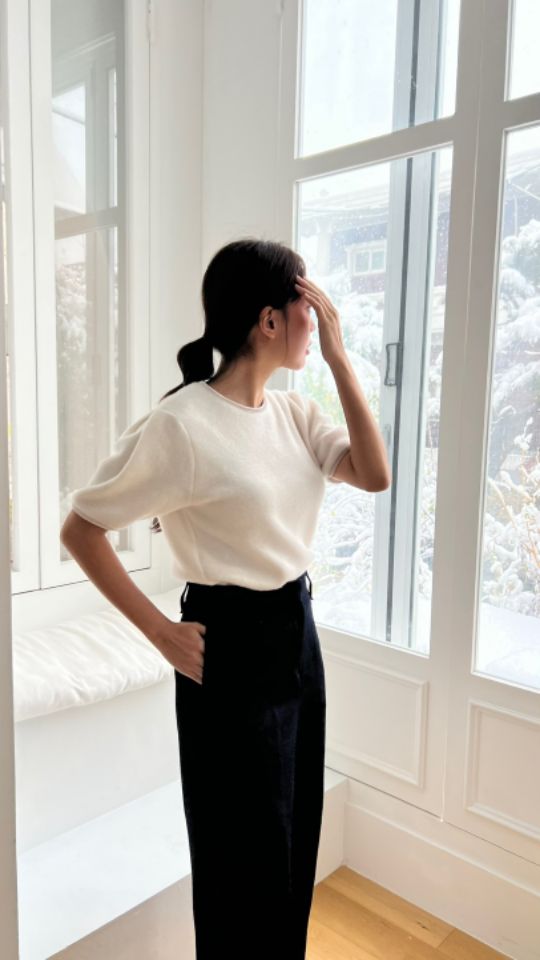HEY/TO SEWING東大門直郵女裝新品休閑24秋夏熱賣T恤天鵝絨BY HEY/TO SEWINGT恤
