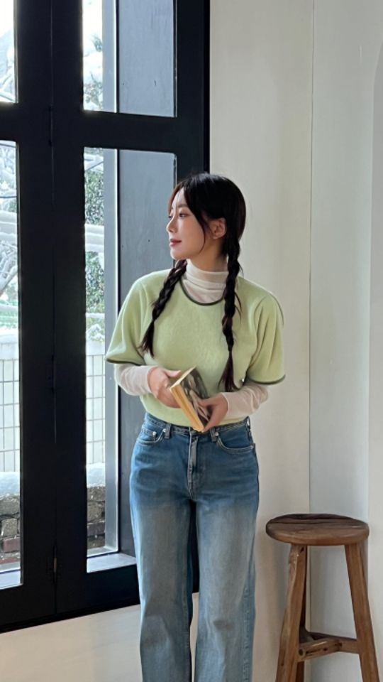 HEY/TO SEWING東大門直郵女裝新品休閑24秋夏熱賣T恤天鵝絨BY HEY/TO SEWINGT恤