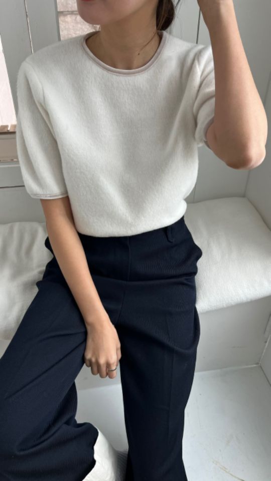 HEY/TO SEWING東大門直郵女裝新品休閑24秋夏熱賣T恤天鵝絨BY HEY/TO SEWINGT恤