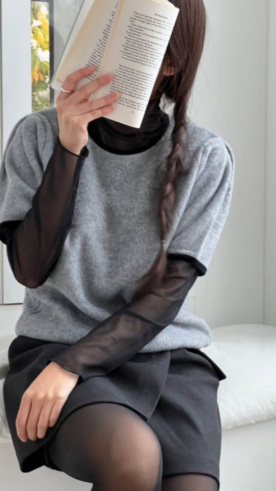 HEY/TO SEWING東大門直郵女裝新品休閑24秋夏熱賣T恤天鵝絨BY HEY/TO SEWINGT恤