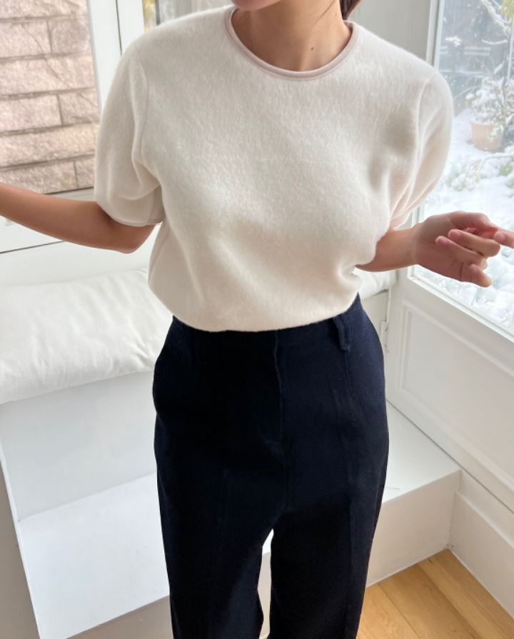 HEY/TO SEWING東大門直郵女裝新品休閑24秋夏熱賣T恤天鵝絨BY HEY/TO SEWINGT恤
