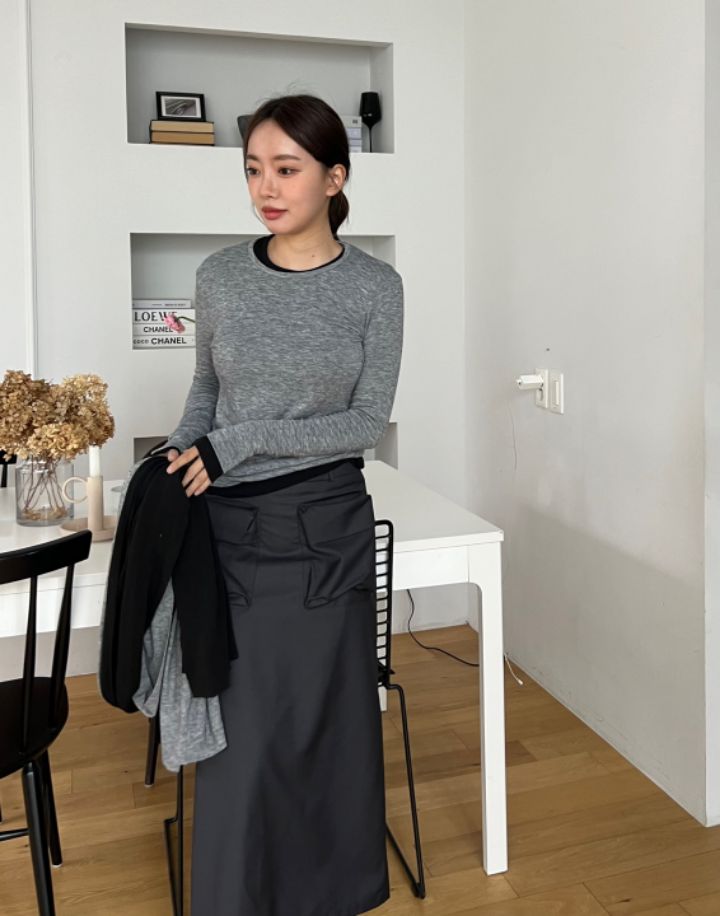 HEY/TO SEWING韓國代購女士新款推薦24秋夏時尚職業長袖T恤BY HEY/TO SEWING長袖T恤