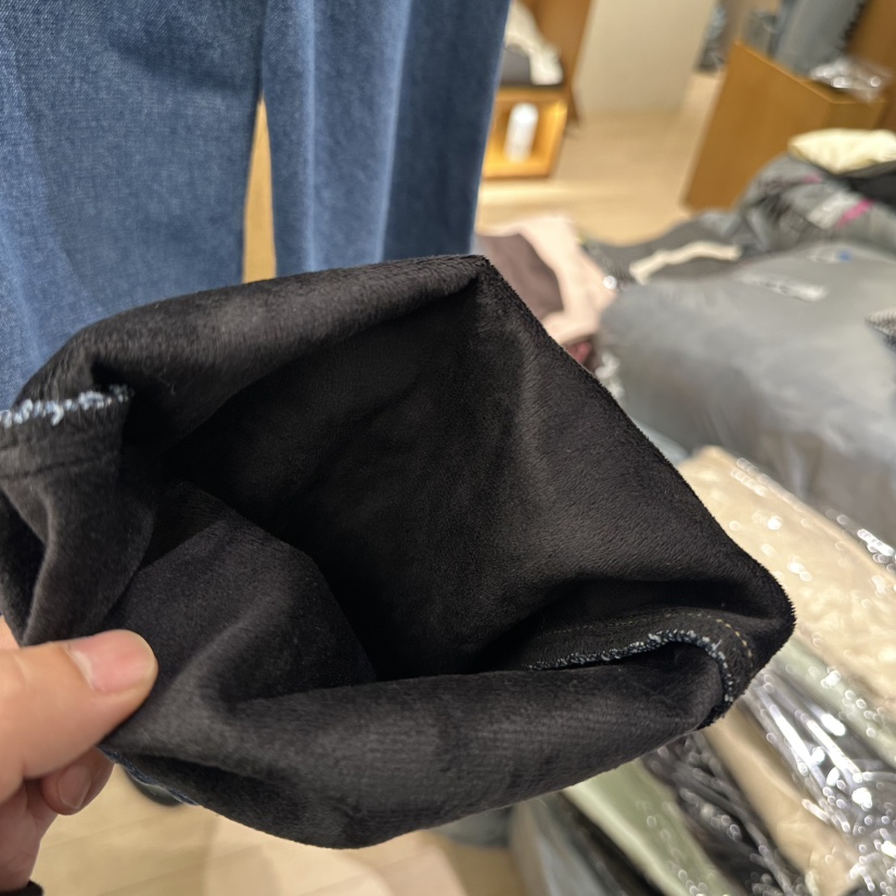 VAN NUVO韓國直郵東大門代購女裝新品推薦牛仔褲直筒牛仔水貂加絨拉絨VAN NUVO牛仔褲