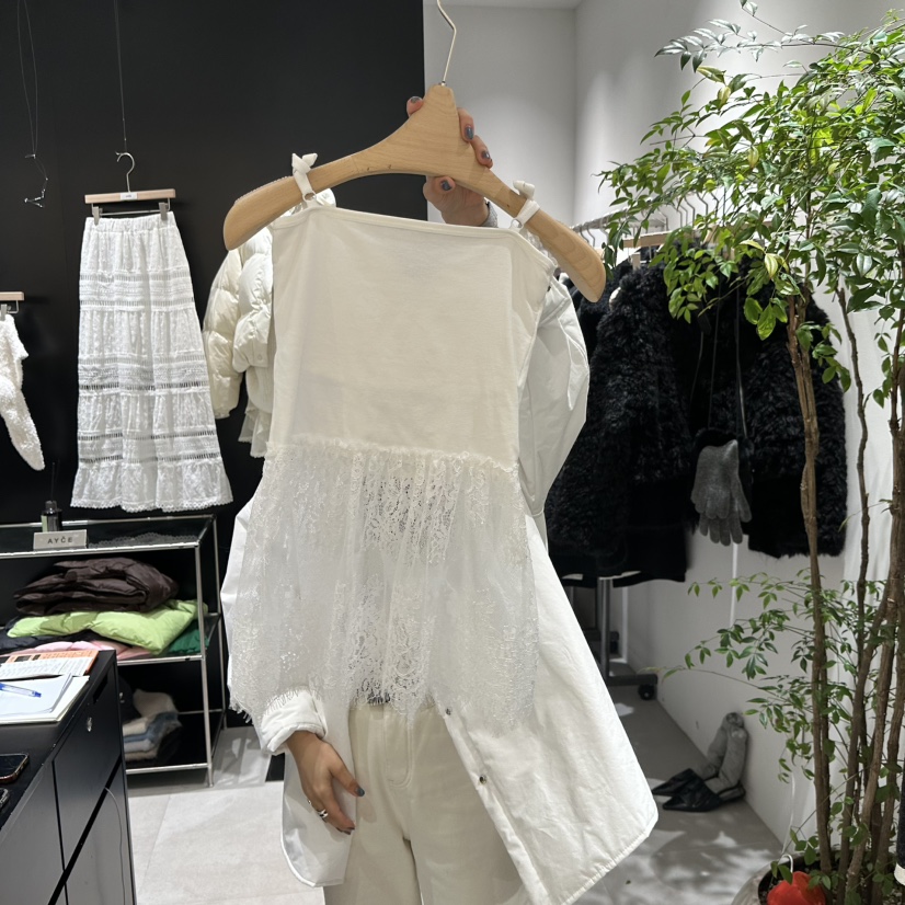 101SHOWROOM/AYCE直郵韓國代購女裝新款24秋冬吊帶背心蕾絲101SHOWROOM/AYCE吊帶/背心