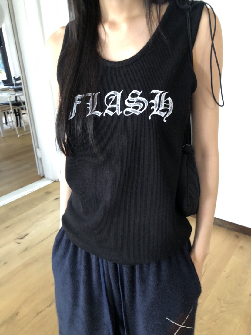 FLASH韓國代購女士新品推薦休閑人氣24秋夏熱賣職業吊帶背心FLASH吊帶/背心圖色2