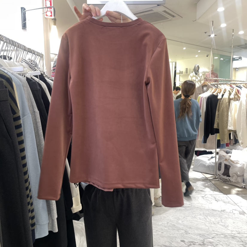 URBANE cloth韓國直郵東大門實拍女裝新品熱賣長袖T恤天鵝絨URBANE cloth長袖T恤