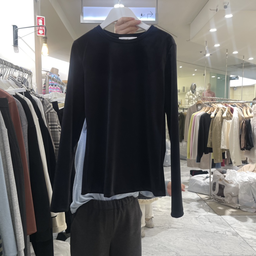 URBANE cloth韓國直郵東大門實拍女裝新品熱賣長袖T恤天鵝絨URBANE cloth長袖T恤圖色3