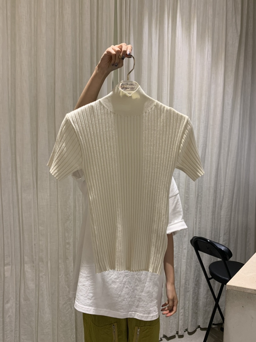 paper moon韓國直郵東大門代購女裝新品時尚人氣推薦T恤羅紋paper moonT恤圖色4
