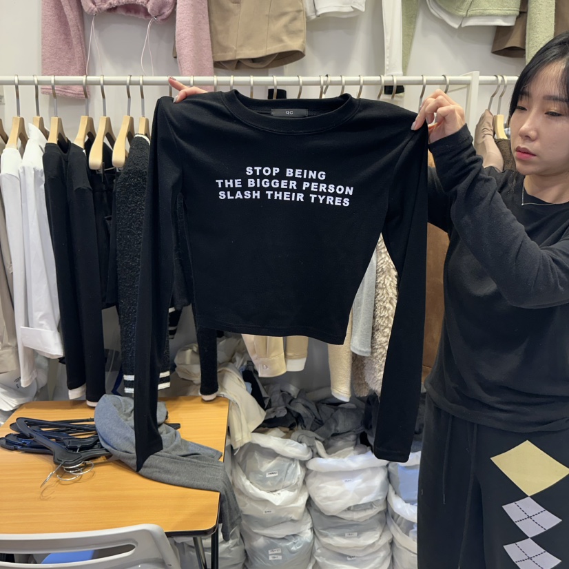 Republlc of qc韓國直郵女裝新品真品職業人氣24秋冬長袖T恤Republlc of qc長袖T恤圖色3
