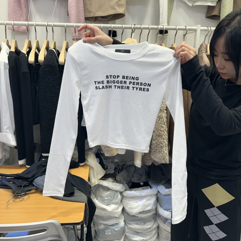 Republlc of qc韓國直郵女裝新品真品職業人氣24秋冬長袖T恤Republlc of qc長袖T恤圖色4