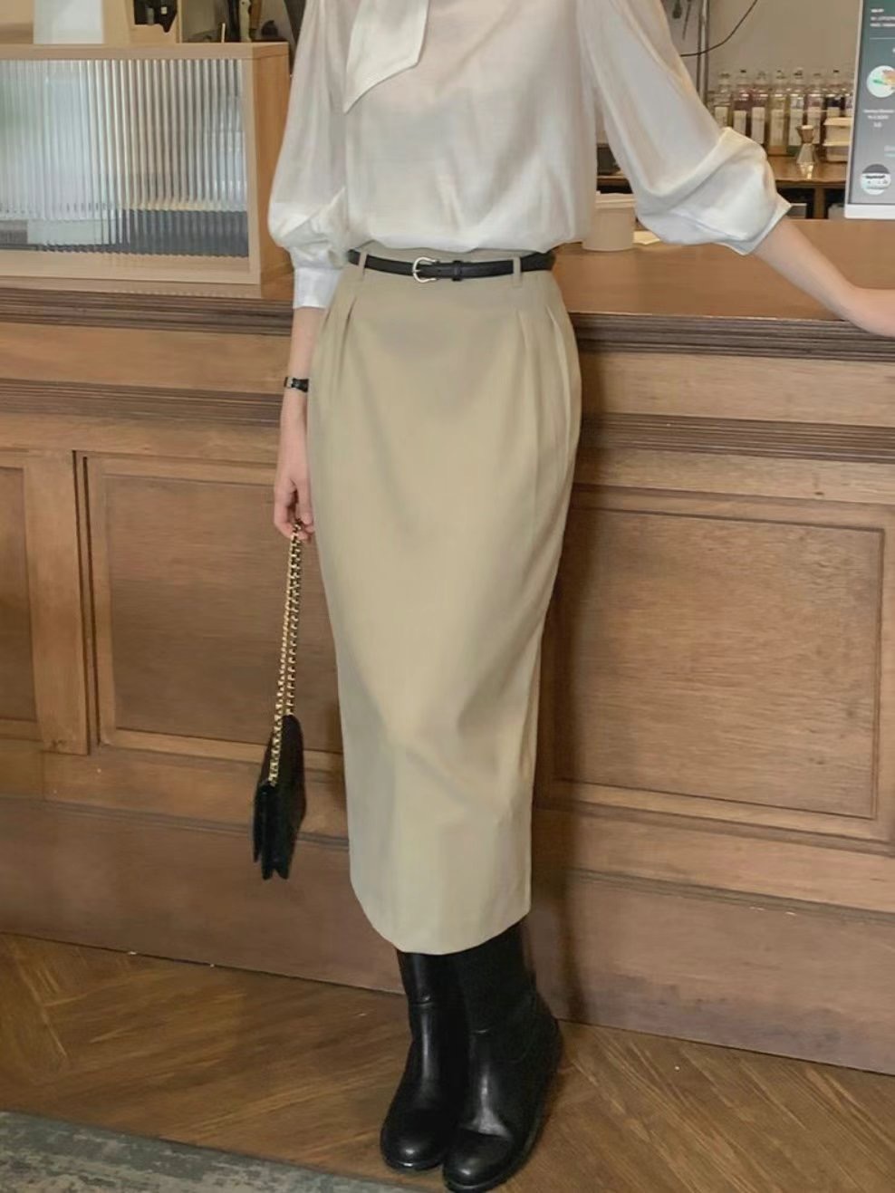 HERME韓國直郵東大門代購女裝新品職業推薦人氣時尚真品長裙HERME長裙
