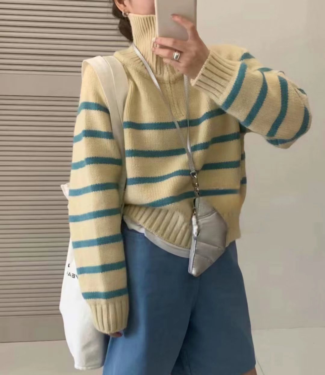 HERME韓國直郵東大門代購女裝新款真品推薦熱賣休閑針織衫高領HERME針織衫圖色2