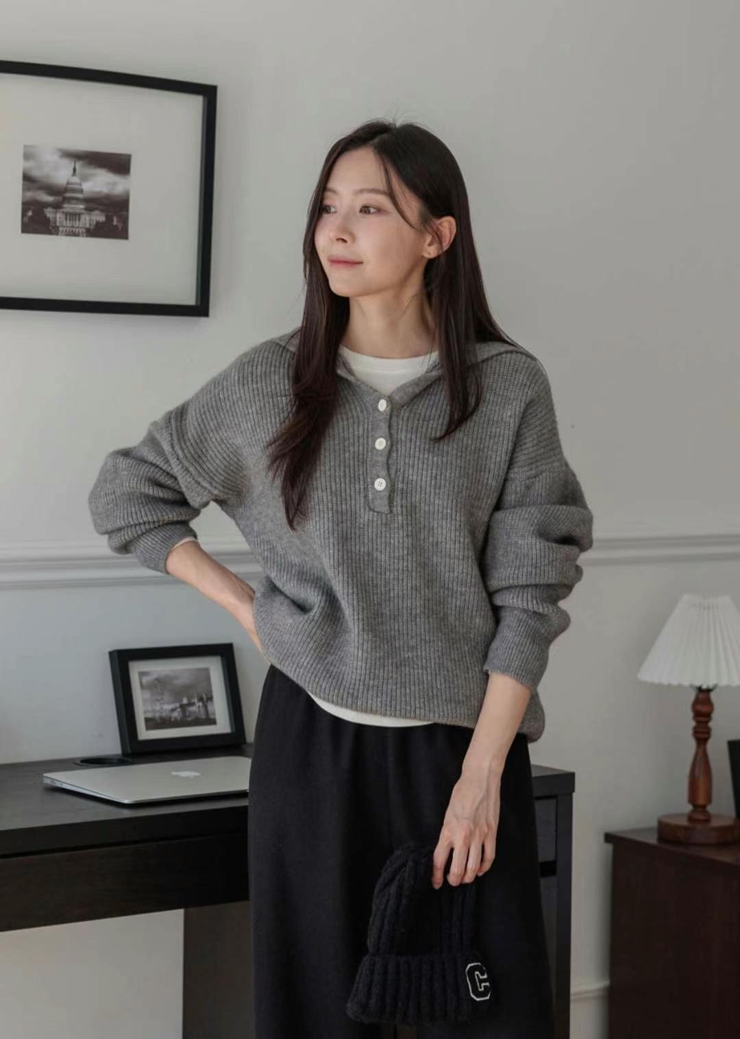 MERCY韓國直郵東大門實拍女裝新款職業休閑推薦真品熱賣毛衣MERCY毛衣圖色3