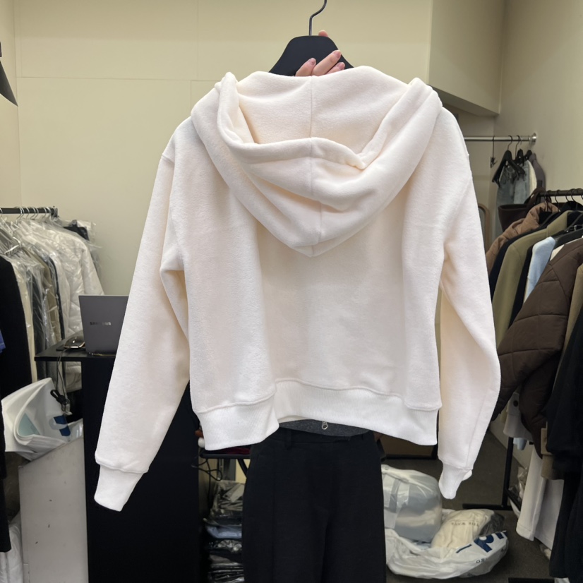 THE WAVE直郵韓國代購女裝新款熱賣真品24秋冬衛衣抓絨拉鏈THE WAVE衛衣