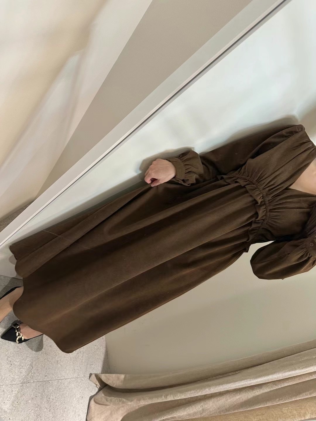 BOUND直郵韓國代購女裝新品人氣24秋冬熱賣推薦連衣裙絨面革BOUND連衣裙