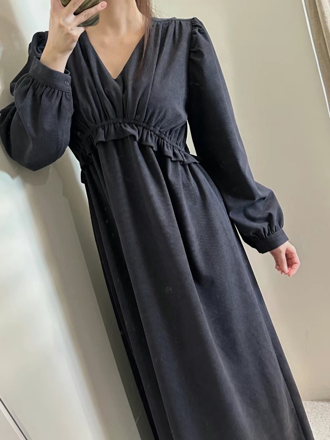 BOUND直郵韓國代購女裝新品人氣24秋冬熱賣推薦連衣裙絨面革BOUND連衣裙