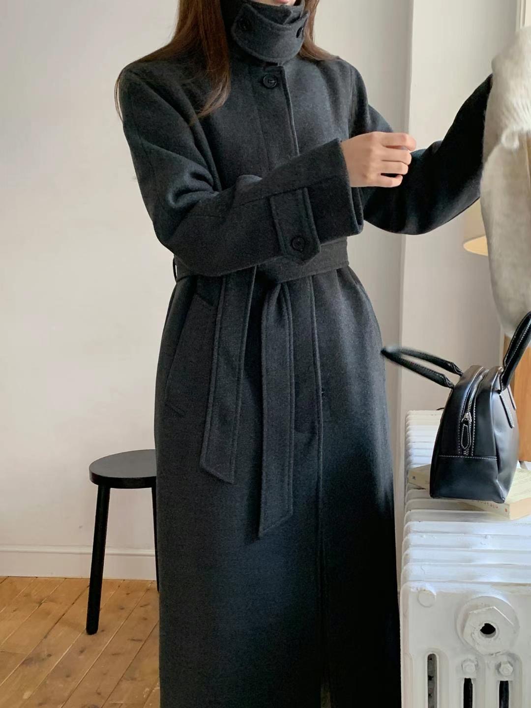 J ME直郵韓國代購女裝新品24秋冬真品時尚職業熱賣中長款大衣J ME中長款大衣