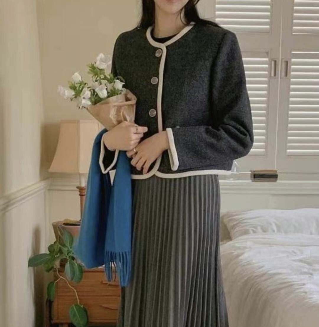J ME韓國直郵東大門代購女裝新品24秋冬熱賣人氣推薦休閑夾克J ME夾克
