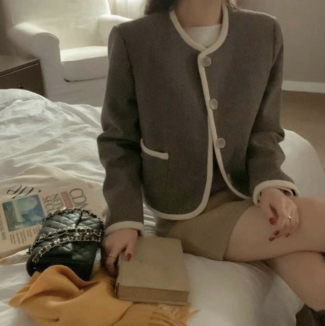 J ME韓國直郵東大門代購女裝新品24秋冬熱賣人氣推薦休閑夾克J ME夾克