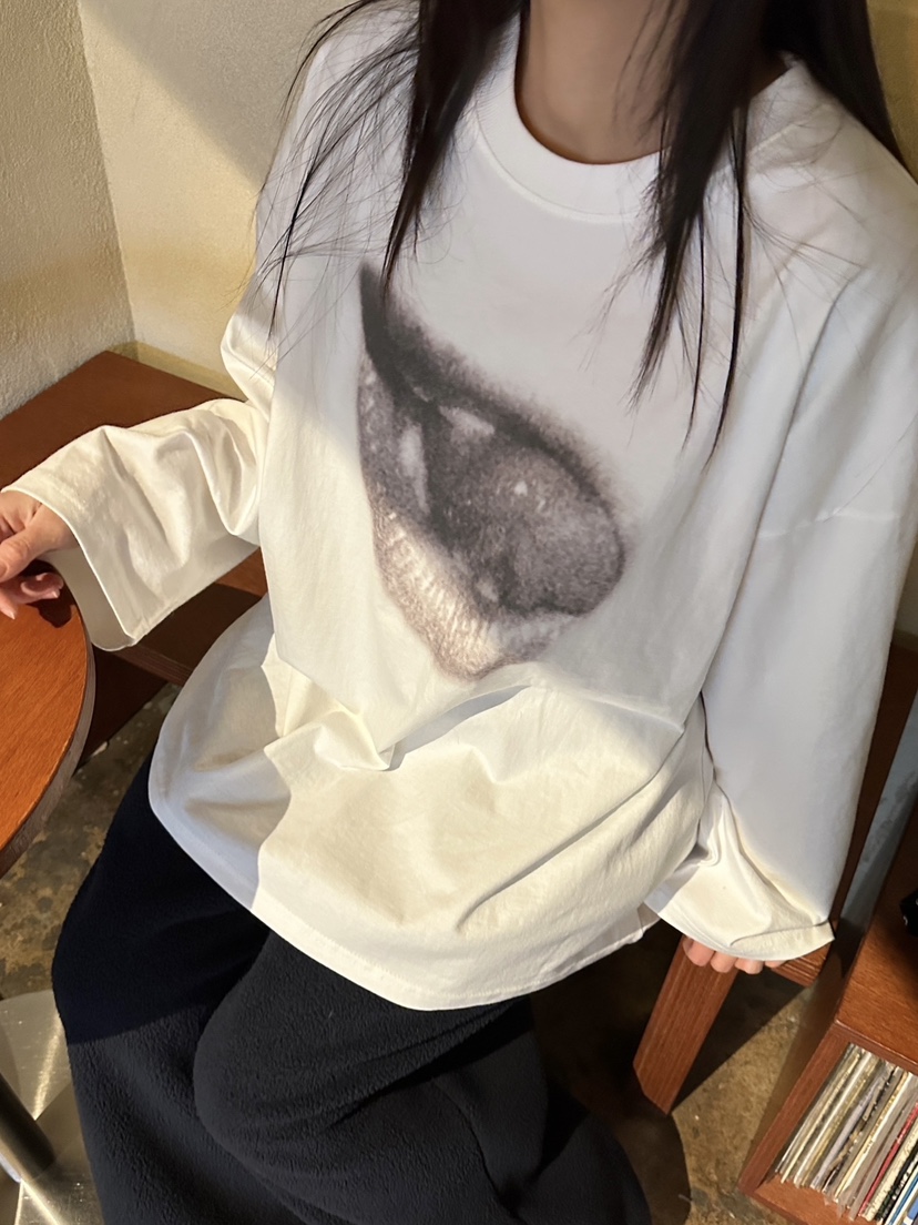 ROUGH韓國直郵女裝新品24秋冬人氣職業熱賣休閑推薦長袖T恤ROUGH長袖T恤