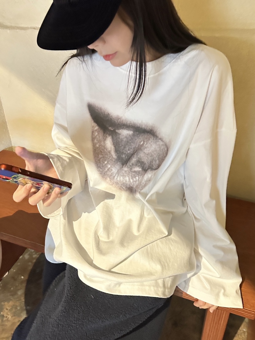 ROUGH韓國直郵女裝新品24秋冬人氣職業熱賣休閑推薦長袖T恤ROUGH長袖T恤