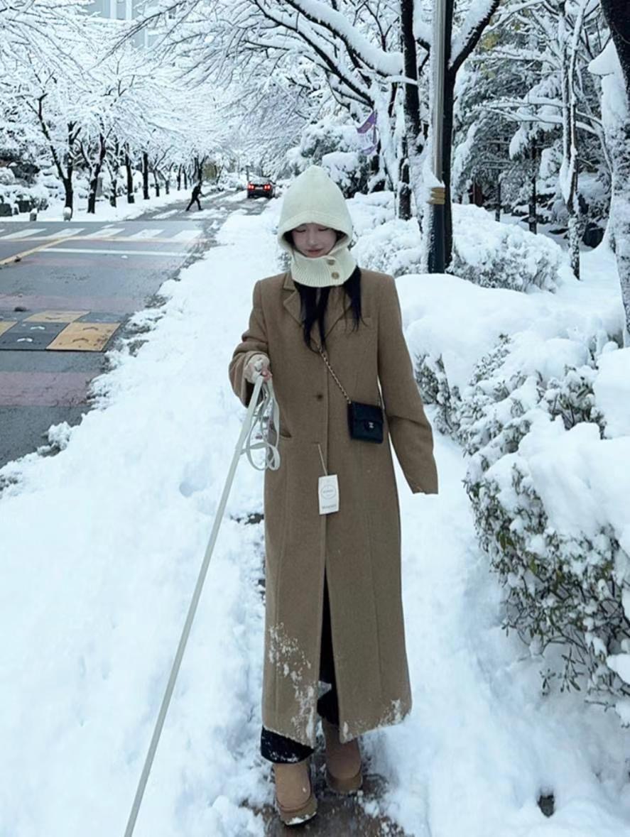 HONESTY韓國直郵女裝新款24秋冬熱賣人氣職業真品中長款大衣HONESTY中長款大衣