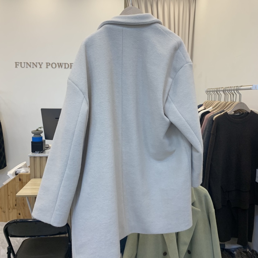 FUNNY POWDER東大門代購女士新款真品人氣熱賣休閑中長款大衣FUNNY POWDER中長款大衣