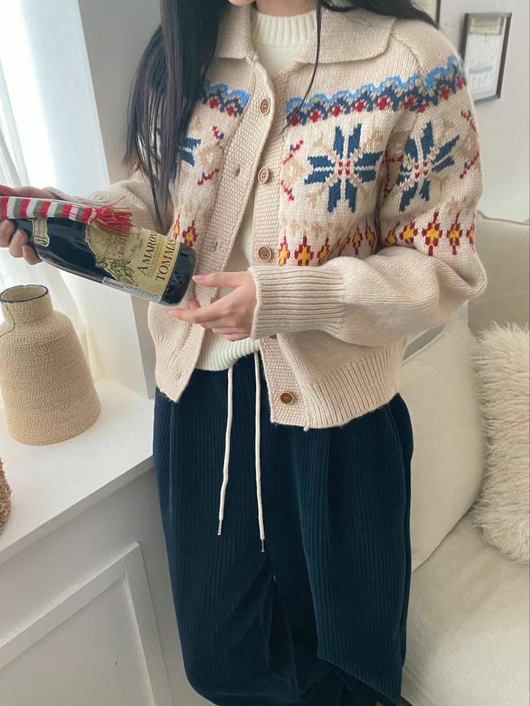 M.STORY韓國直郵東大門代購女裝新款職業人氣24秋冬針織衫開衫M.STORY針織衫