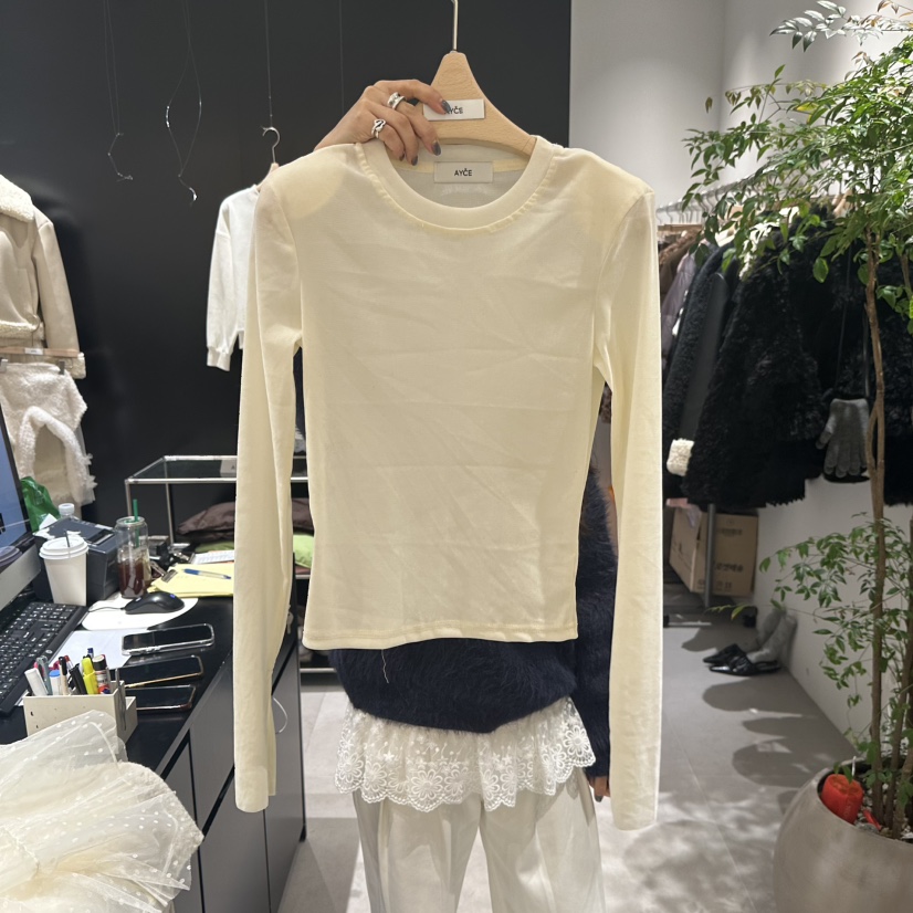 101SHOWROOM/AYCE韓國直郵女士新品24秋夏人氣長袖T恤拉絨101SHOWROOM/AYCE長袖T恤圖色1