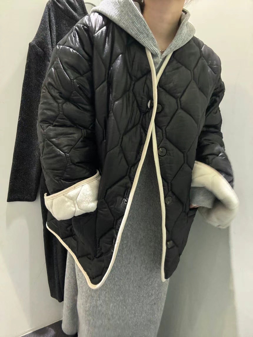 UNPLAN韓國直郵東大門實拍女裝新款時尚休閑真品短款棉服絎縫UNPLAN短款棉服